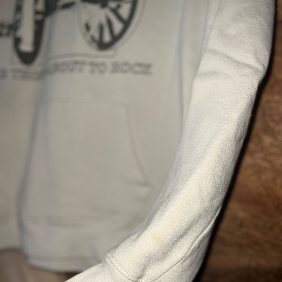 AC/DC Hoodie Medium White Ivory ACDC CANON FOR THOSE ABOUT TO ROCK - Picture 4 of 7